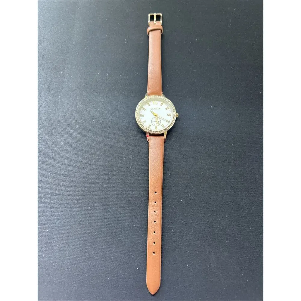 Geneva Gold Tone White Dial Women’s Quartz Watch